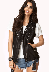 Spiked Faux Leather Vest Forever 21 $29.99